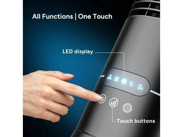 Alt view image 3 of 7 - 16" Tower Fan, 70° Oscillating Desk Fan, 3 Speeds with Timers, Personal Small Fans, Portable Bladeless Table Fans for Home, Office