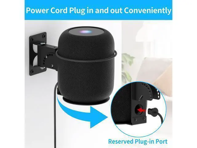 Alt view image 2 of 5 - Adjustable Speaker Mounts for Homepod 2 Wall Mounting Bracket & Homepod 2nd Mount - Speaker Mount for Homepod 2nd Gen Shelf, Black