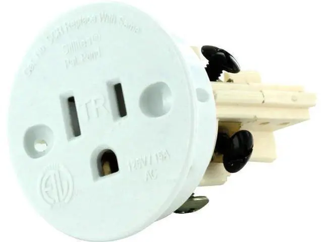Main image of Self Contained Receptacle - Tamper Resistant - Includes Cover Cap and Mounting Screws - White
