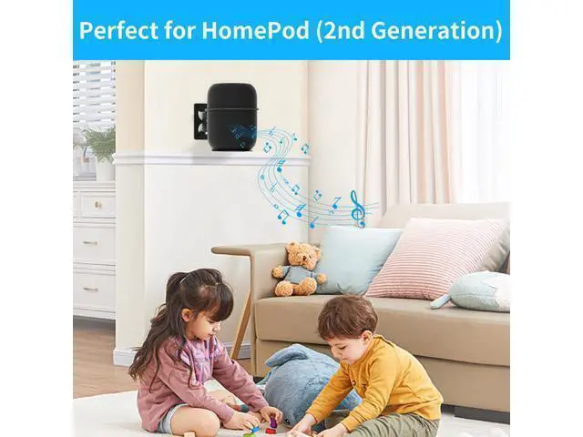 Alt view image 5 of 5 - Adjustable Speaker Mounts for Homepod 2 Wall Mounting Bracket & Homepod 2nd Mount - Speaker Mount for Homepod 2nd Gen Shelf, Black