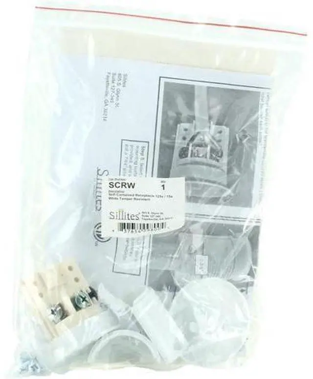 Alt view image 4 of 4 - Self Contained Receptacle - Tamper Resistant - Includes Cover Cap and Mounting Screws - White