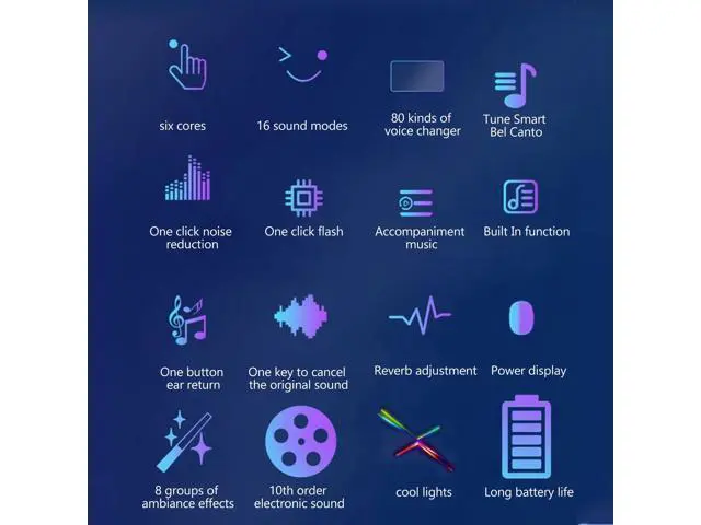 Alt view image 2 of 7 - I9 Voice Changer Set, Mini Live Broadcast Voice Disguiser, Portable Sound Board Voice Changer, 8 Different Sounds/Sound Effects, for iOS, for Android (English Version)
