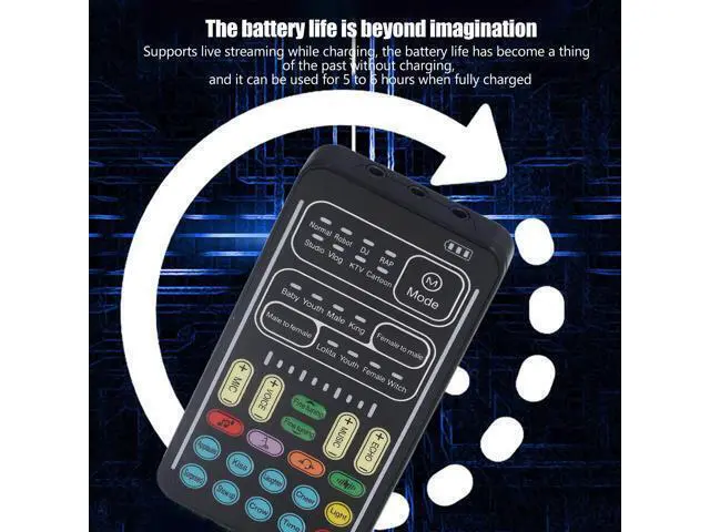Alt view image 6 of 7 - I9 Voice Changer Set, Mini Live Broadcast Voice Disguiser, Portable Sound Board Voice Changer, 8 Different Sounds/Sound Effects, for iOS, for Android (English Version)