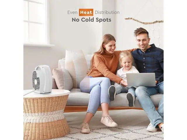 Alt view image 3 of 7 - CZ45E 750/1,500-Watt Fan-Forced Personal Heater with Adjustable Thermostat, Overheat Protection, Safety Tip-Over Switch, Energy Save Features, and Convenient Carry Handle, White