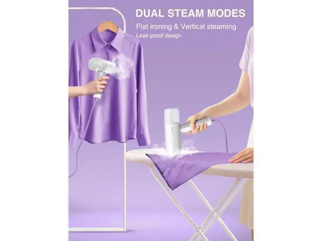 Alt view image 3 of 7 - Steamer for Clothes - Portable Garment Steamer for Clothing, Handheld and Foldable Travel Size Wrinkle Remover, 30-Second Fast Heat Up, Powerful Steam Output, 120V Only