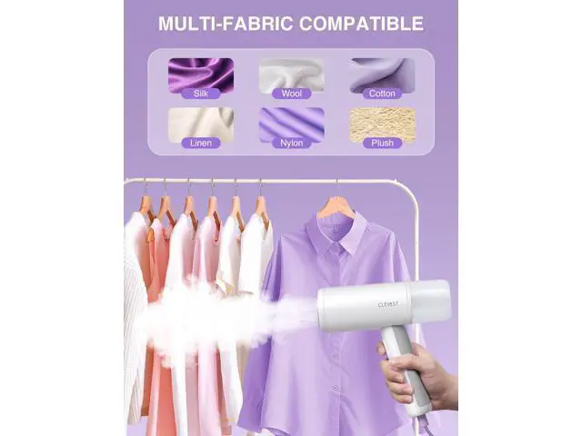 Alt view image 4 of 7 - Steamer for Clothes - Portable Garment Steamer for Clothing, Handheld and Foldable Travel Size Wrinkle Remover, 30-Second Fast Heat Up, Powerful Steam Output, 120V Only