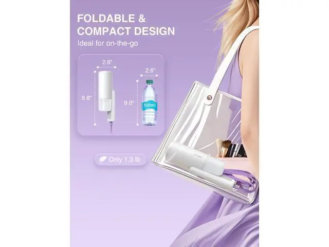 Alt view image 5 of 7 - Steamer for Clothes - Portable Garment Steamer for Clothing, Handheld and Foldable Travel Size Wrinkle Remover, 30-Second Fast Heat Up, Powerful Steam Output, 120V Only