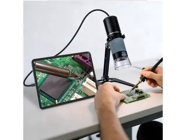Alt view image 3 of 7 - 1080P USB Digital Microscope with Metal Stand, 50X-1000X Handheld Microscope Camera with 8 LED Lights Compatible with iPhone/Android/Windows/Mac