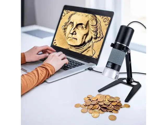 Alt view image 6 of 7 - 1080P USB Digital Microscope with Metal Stand, 50X-1000X Handheld Microscope Camera with 8 LED Lights Compatible with iPhone/Android/Windows/Mac