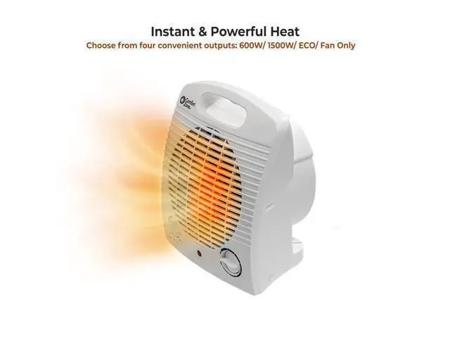 Alt view image 7 of 7 - Personal Space Heater Energy Efficient 1500W Electric Heater with Adjustable Thermostat, 3 Heat Settings & Energy Save Mode Portable, Tip-Over & Overheat Protection for Home & Office