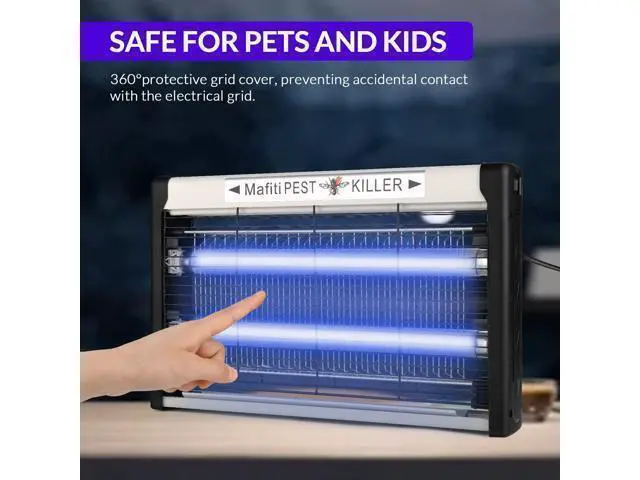 Alt view image 3 of 7 - Bug Zapper Fly Traps Indoor Hanging Electric Mosquito Killer 3500V Gnats Fruit Trap for Home Restaurants Kitchen Garden Black
