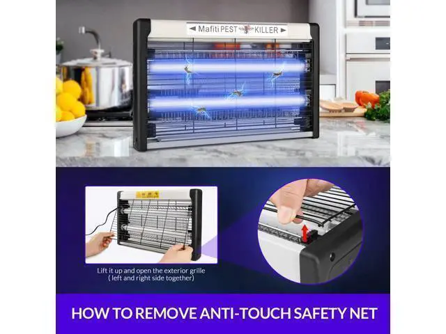 Alt view image 5 of 7 - Bug Zapper Fly Traps Indoor Hanging Electric Mosquito Killer 3500V Gnats Fruit Trap for Home Restaurants Kitchen Garden Black