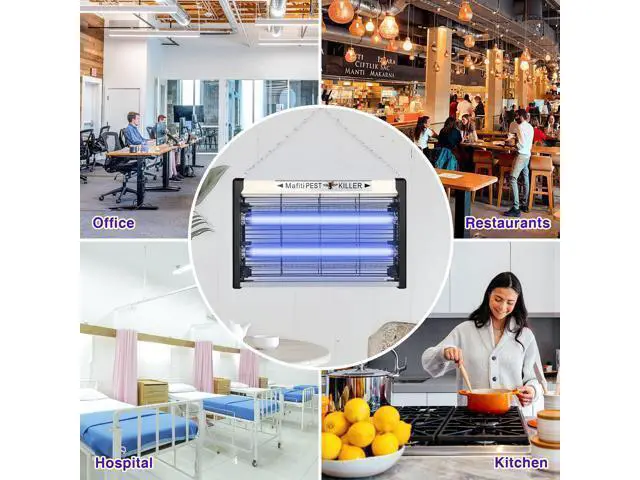 Alt view image 7 of 7 - Bug Zapper Fly Traps Indoor Hanging Electric Mosquito Killer 3500V Gnats Fruit Trap for Home Restaurants Kitchen Garden Black