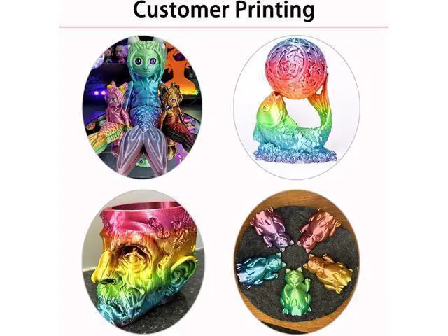 Alt view image 7 of 7 - Silk PLA Filament Multicolor, 3D Printer Filament Rainbow PLA Filament 1.75mm +/- 0.02mm, 3D Printing Filament 1kg/2.2lbs