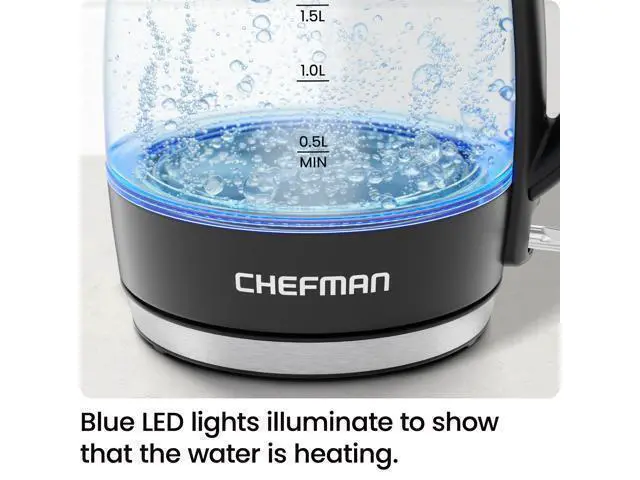 Alt view image 4 of 7 - Electric Kettle, 1.8L 1500W, Hot Water Boiler, Removable Lid for Easy Cleaning, Auto Shut Off, Boil-Dry Protection, Stainless Steel Filter, BPA Free, Borosilicate Glass Electric Tea Kettle
