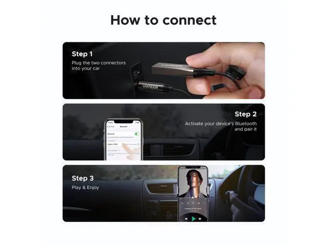 Alt view image 7 of 7 - Aux to Bluetooth 6.0 Car Adapter with LDAC, 3.5mm Aux Adapter Built-in Microphone, Car Bluetooth Audio Receiver for Hands-Free Calls Compatible with Speaker & Home Audio