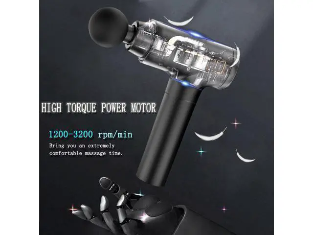 Alt view image 5 of 7 - Massage Gun Deep Tissue,Percussion Back Massager Gun for Athletes Muscle Massage Gun for Pain Relief with 8 Massage Heads & 20 Speeds (Matte Black)
