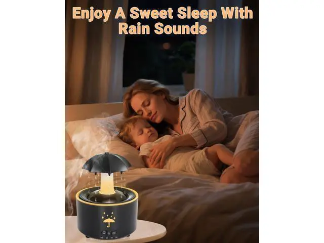 Alt view image 2 of 7 - Aesthetic 2-in-1 Humidifier Oil Diffuser with Rotating Raindrop & 7 LED Mood Lights,Cool Mist Humidifier Quiet Variable Mist for up to 24 Hrs,Easy to Fill & Clean, Auto Shut-Off