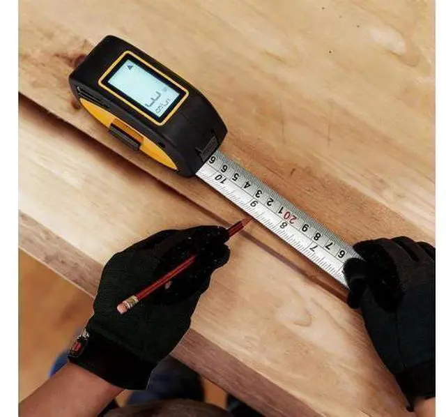 Alt view image 3 of 6 - Digital Tape Measure 16ft/5m, 25mm Wide Blade Retractable Measuring Tape with Easy Read LCD Screen, 9 Data Memory, 2-in-1 Auto Lock Metric and Imperial Units