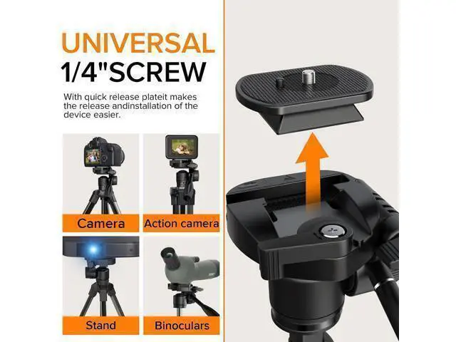 Alt view image 2 of 7 - Camera Tripod 66.7 Inch, Patented 3-Way Rotating Portable Cameras Stand Professional Aluminum Travel Phone Camera Mount Monopod for Camera, Smartphone, Suitable for Various Live Vlogging