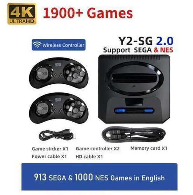 Main image of BONAEVER 16 Bit Md Retro Video Game Wireless Console Game Standick 4k Hdmi Built-in 1913 Classic Games for Sega Genesis Mini / Mega Drive