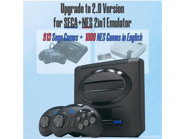 Alt view image 4 of 6 - BONAEVER 16 Bit Md Retro Video Game Wireless Console Game Standick 4k Hdmi Built-in 1913 Classic Games for Sega Genesis Mini / Mega Drive