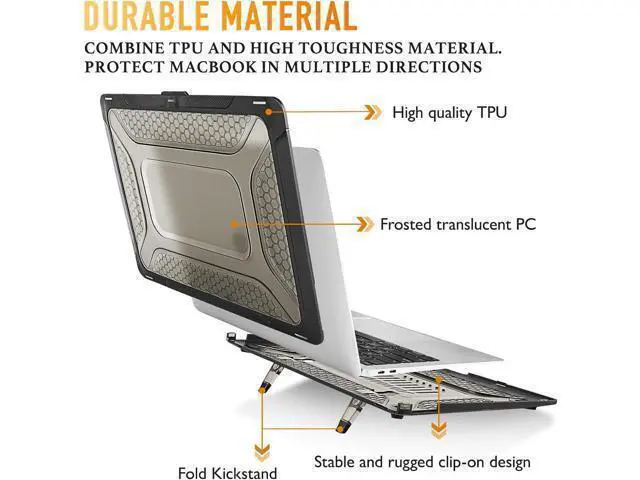Alt view image 4 of 7 - BONAEVER For MacBook Pro 16 Inch Case A2141 Release 2020 2019 Plastic Hard Shell Cover with Keybaord Cover & Screen Protector & Type C Adapter