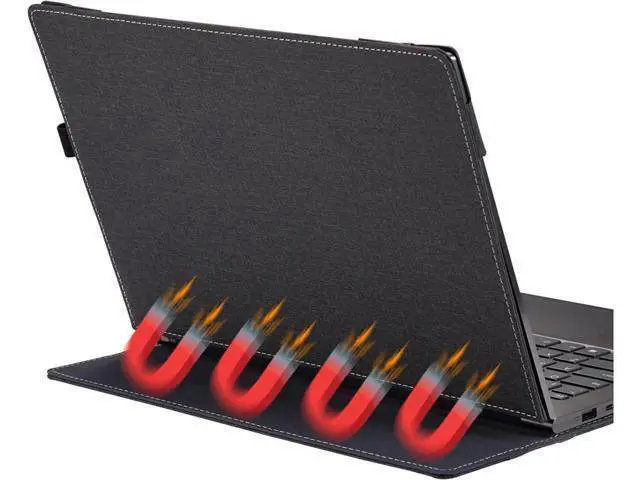 Alt view image 3 of 7 - Laptop Cover Case for Microsoft Surface Laptop 5 / Laptop 4 / Laptop 3 / Laptop 2 / Laptop 1 15 inch, PU Leather Protective Flip Folio Case with Foldable Kickstand / Pencil Holder