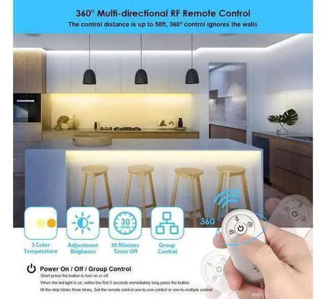 Alt view image 3 of 7 - White LED Strip Lights 100ft Dimmable LED Light Strip Warm White to Cool 2700K-6500K Bright 24V LED Tape Light with Remote App Control Led Lights for Bedroom Kitchen Ceiling