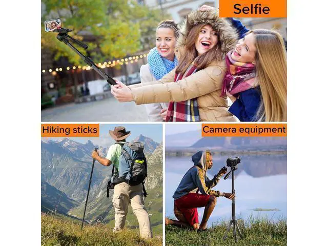 Alt view image 7 of 7 - Camera Tripod 66.7 Inch, Patented 3-Way Rotating Portable Cameras Stand Professional Aluminum Travel Phone Camera Mount Monopod for Camera, Smartphone, Suitable for Various Live Vlogging