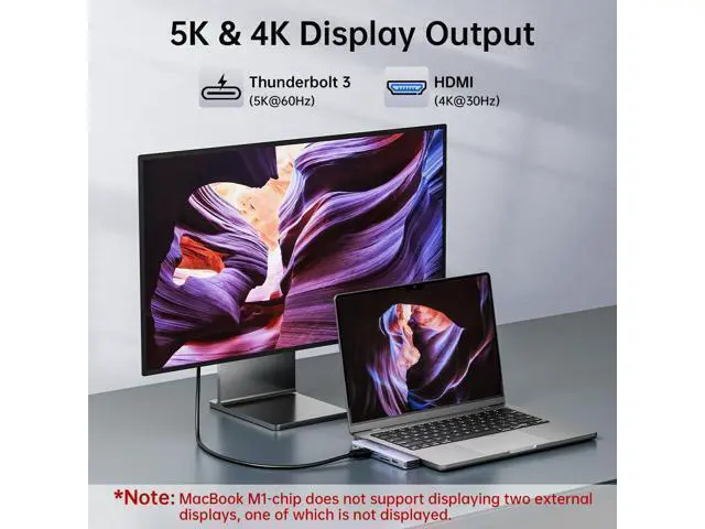 Alt view image 5 of 7 - USB C Hub Adapter for MacBook Pro/Air M4 M3 M2 M1 2025-2018 13 14 15 16 Mac Multiport Adapter 8 in 2 MacBook Accessories Dongle with HDMI 4K Thunderbolt 3 USB C&A Data Ports SD TF Card Reader