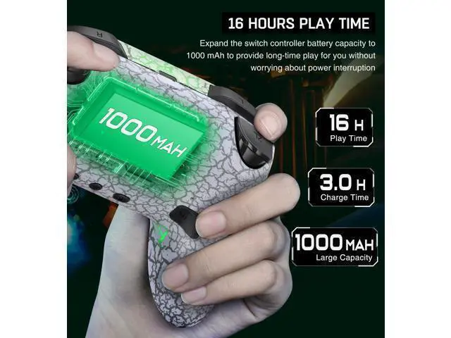 Alt view image 2 of 6 - Switch Controller Compatible with Switch 1/2/Lite/OLED, Wireless Pro Controllers Work with iOS/Android/PC with RGB Light, Programmable, TURBO & Wakeup