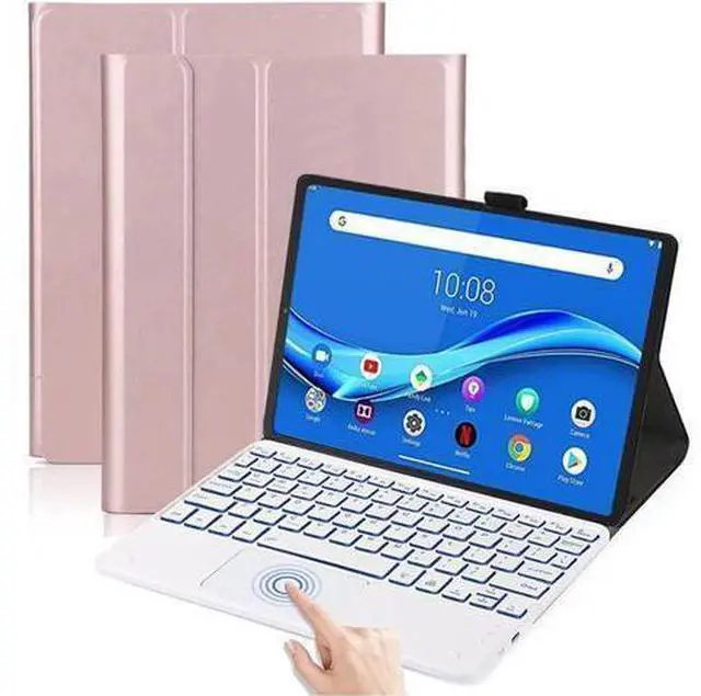 Main image of Touchpad Keyboard Case for Lenovo Tab M10 Plus 10.6 inch 3rd Generation 2022 Slim Leather Cover with Detachable Keyboard / 7 Colors Backlit / Pencil Holder Rose Gold
