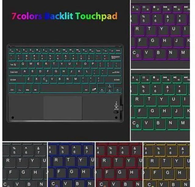 Alt view image 5 of 7 - Touchpad Keyboard Case for Lenovo Tab M10 Plus 10.6 inch 3rd Generation 2022 Slim Leather Cover with Detachable Keyboard / 7 Colors Backlit / Pencil Holder Rose Gold