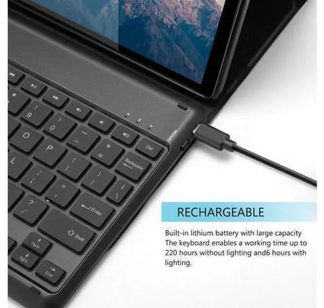 Alt view image 6 of 7 - BONAEVER Touchpad Keyboard Case for Lenovo Tab M10 Plus 10.6 inch 3rd Generation 2022 Slim Leather Cover with Keyboard / 7 Colors Backlit / Pencil Holder Rose Gold