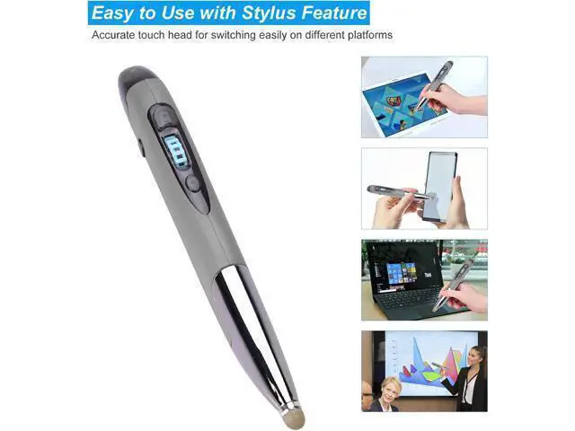 Alt view image 6 of 6 - Wireless Optical Pocket Pen Mouse 2.4GHZ USB Wireless Optical Handwriting Mini Air Pen Mouse Mice for PC Laptop Notebook Computer Mac (Voice&Bluetooth Grey1)
