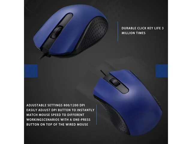 Alt view image 4 of 6 - 12 Pcs Wired Computer Mouse Bulk Cord USB Computer Mice Ergonomic Wired Mouse for Pcs Computers Laptops Gaming Office Home Supplies(Blue)