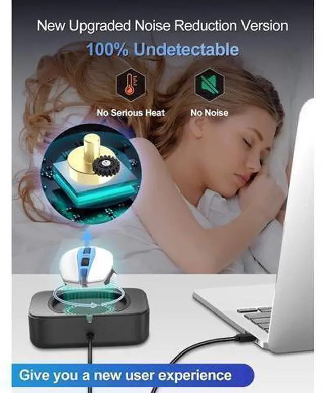 Alt view image 4 of 7 - Meatanty Mouse Mover Undetectable Super-Silent Mouse Jiggler Device Move Randomly Automatic Wiggler Shaker Giggler Adjustable Interval Timer Keep Computer Laptop Active for Office Home Remote Work