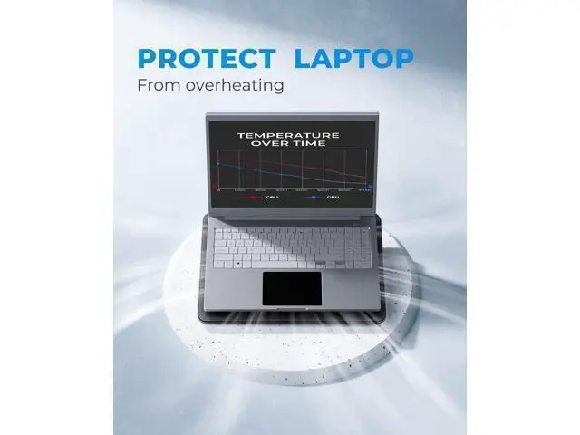Alt view image 2 of 7 - HV-F2056 15.6"-17" Laptop Cooler Cooling Pad - Slim Portable USB Powered (3 Fans), Black/Blue