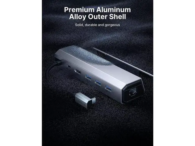Alt view image 6 of 6 - BONAEVER Docking Station For Valve Steam Deck 6-in-1 Steam Deck Dock with HDMI 2.0 4K@60Hz Gigabit Ethernet 3 USB-A 3.0 Full Speed Charging USB-C Port