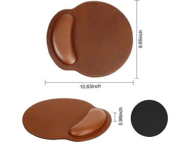 Alt view image 2 of 5 - Ergonomic PU Leather Keyboard Wrist Rest and Mouse Pad with Wrist Support Memory Foam Set for Computer/Laptop Gaming and Office Comfortable for Easy Typing & Pain Relief (PU Brown)