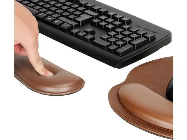 Alt view image 3 of 5 - Ergonomic PU Leather Keyboard Wrist Rest and Mouse Pad with Wrist Support Memory Foam Set for Computer/Laptop Gaming and Office Comfortable for Easy Typing & Pain Relief (PU Brown)