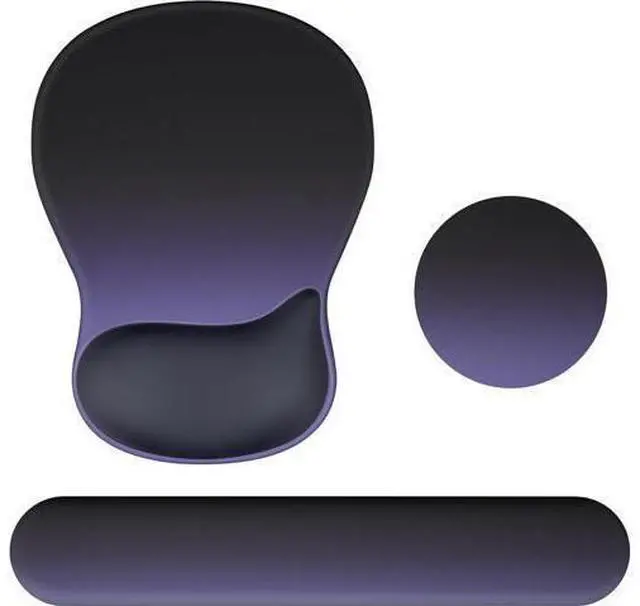 Main image of Keyboard Wrist Rest Set with Ergonomic Mouse Pad - 3-in-1 Memory Foam Support for Pain Relief Office & Gaming with Coaster Black Gradient
