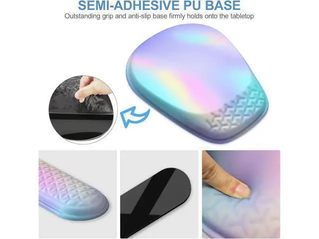 Alt view image 4 of 7 - Mouse Pad with Wrist Rest Comfortable Memory Foam Wrist Rest for Computer Keyboard Ergonomic Mouse Pad Set for Easy Typing & Pain Relief - Gradient Blue Pink