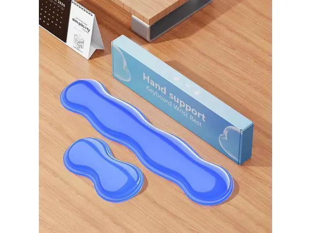 Alt view image 7 of 7 - Gel Keyboard and Mouse Wrist Rest Set Comfort Ergonomic Wrist Support for Wrist Pain Relief Computer Keyboard Wrist Rest (Blue)