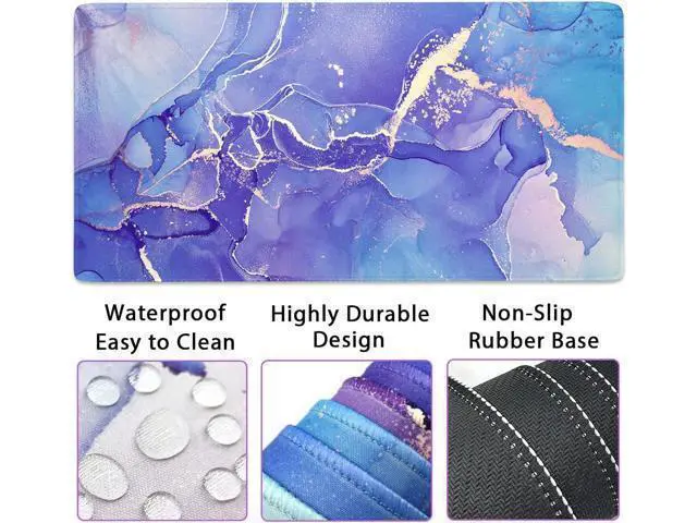 Alt view image 3 of 7 - 4-in-1 Gaming Mouse Pad Wrist Support SetDesk Pad + Mouse Pad with Wrist Rest + Keyboard Wrist Rest + Coaster Ergonomic Design for Home Office Study Game - Purple Marble