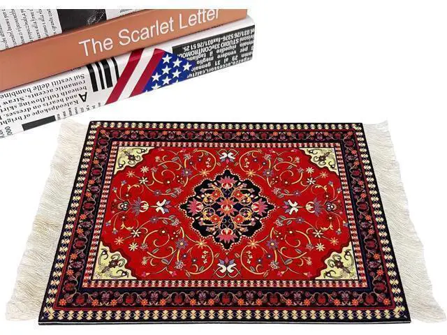 Alt view image 3 of 7 - Rug Mouse Pads 4 Pack Woven Rug Persian Style Carpet Mouse Pad for Table Décor