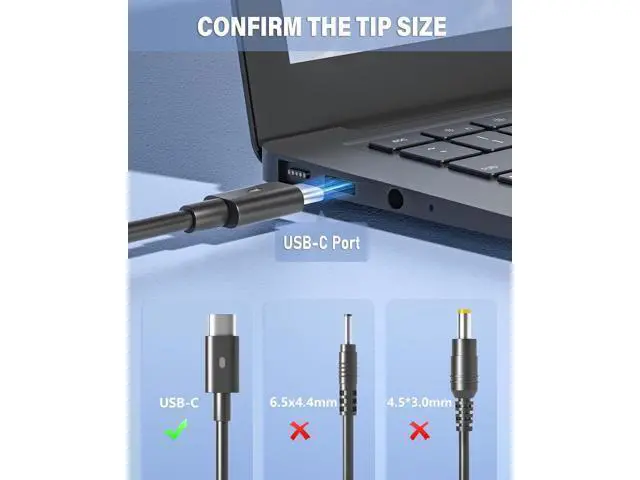 Alt view image 6 of 7 - 130W USB C Laptop Charger for Xps 15 16 17 9575 9640 9500 9510 9520 9530 9700 9720 9730 Precision 5470 5480 5540 5550 5560 5570 5760 3550 3560 3570 3580 Latitude Series Slim AC Adapter Power Cord