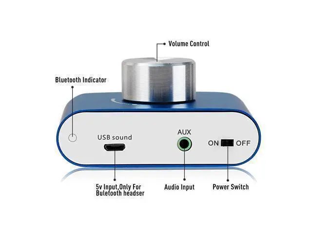 Alt view image 2 of 7 - F900S 160W Mini Bluetooth 5.0 Power Amplifier, 2 Channel 80Wx2 Stereo Hi-Fi Digital Amp, Portable Wireless Audio Receiver Sound Speaker Amplifer, AUX/USB/Bluetooth Input & 12V Power Supply