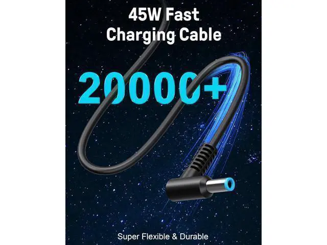 Alt view image 4 of 6 - 45W Charger Compatible with HP Laptop Charger Blue Tip Pavilion x360 11 13 15 Zbook 14u G4 G5 15u 15 G3 Notebook 15 Stream 13 11 14 AC Adapter with Power Cord